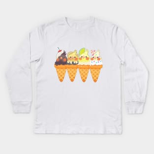 Bird Ice Cream Kids Long Sleeve T-Shirt